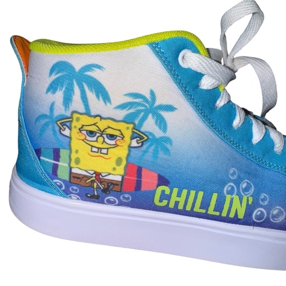 Heelys Spongebob SquarePants "CHILLIN'" Racer Mid Top Skate Shoes Men’s SZ 7 - Picture 7 of 10